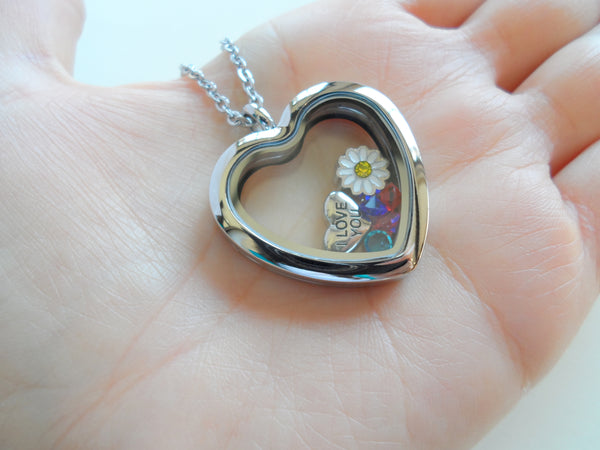 Personalized Floating Locket Necklace for Mother or Grandma • by JE