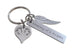 Mommy of 2 Angels Keychain with Twins Feet Heart Charm & Wing Charm, Twin Babies Memorial Keychain