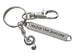 Treble Clef Charm Keychain with Enjoy the Journey Charm & Swivel Clasp; Piano Student, Musician Keychain, Music Teacher, School Staff, or Volunteer Keychain