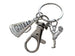 Cheerleader Charm Keychain with Cheer Megaphone Charm & Swivel Clasp, Cheerleading School Team Keychain, Cheer Team Keychain