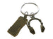 Bronze Computer Keyboard Charm Keychain with Headset Charm; Call Center, Secretary, Receptionist, Office Staff Employee Keychain