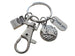 World Globe Charm Keychain with Crayons Charm, Thank You Charm, and Swivel Clasp; School or Preschool Teacher & Volunteer Appreciation Keychain