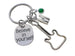 Custom Guitar Charm Keychain with Believe In Yourself Charm & Initial Charm, Graduate Keychain, Guitar Player Keychain