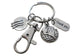 Lunch or Food Service Charm Keychain with Plate Charm, World Globe Charm, Thank You Charm & Swivel Clasp; Food Server, School Lunch Serving Staff Appreciation Keychain