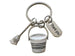 Housekeeping Appreciation Keychain; Bucket Charm Keychain with Broom, Thank You Charm