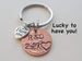 Custom Penny Keychain With Heart Around Year & I Love You Charm Personalized Anniversary, Husband Wife Key Chain, Boyfriend Girlfriend, Customized Couples Keychain