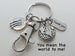 Lunch or Food Service Charm Keychain with Plate Charm, World Globe Charm, Thank You Charm & Swivel Clasp; Food Server, School Lunch Serving Staff Appreciation Keychain