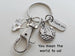 Hand with Heart Charm Keychain with World Globe, Thank You Charm, and Swivel Clasp; School or Preschool Teacher Appreciation, Volunteer, Therapist, or Social Worker Keychain