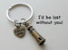 Bronze Lighthouse Charm Keychain with I Love You Heart Charm, Couples Keychain