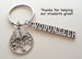 Volunteer Appreciation Keychain with Tree & Book Charms and Volunteer Charm