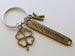 Custom Clover Charm Keychain with Enjoy the Journey Charm & Letter Charm, Good Luck Charm Keychain