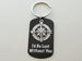 Compass Charm Keychain with Engraved Tag "I'd Be Lost Without You"; Couples Keychain