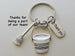 Housekeeping Appreciation Keychain; Bucket Charm Keychain with Broom, Thank You Charm