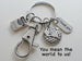 World Globe Charm Keychain with Crayons Charm, Thank You Charm, and Swivel Clasp; School or Preschool Teacher & Volunteer Appreciation Keychain