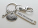 Custom Football Charm Keychain with Enjoy the Journey Charm & Swivel Clasp with Initial Charm; Football Team Player Keychain