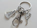 Cheerleader Charm Keychain with Cheer Megaphone Charm & Swivel Clasp, Cheerleading School Team Keychain, Cheer Team Keychain