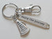 Cheerleader Charm Keychain with Cheer Megaphone Charm, Enjoy the Journey Charm & Swivel Clasp, Cheerleading School Team Keychain, Cheer Team Keychain