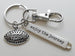 Football Charm Keychain with Enjoy the Journey Charm & Swivel Clasp; Football Team Player Keychain