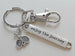 Tennis Charm Keychain with Small Tennis Racquets Charm, Enjoy the Journey Charm & Swivel Clasp; Tennis Player or Coach Keychain