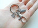 Football Charm Keychain with Small Football Charm, Go Team Charm & Swivel Clasp; Football Team Player Keychain