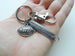 Football Charm Keychain with Enjoy the Journey Charm & Swivel Clasp; Football Team Player Keychain