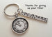 Volunteer Appreciation Keychain with Clock and Volunteer Charm, School and Community Volunteers Keychain