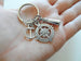 Compass Charm Keychain with Anchor Charm & Lighthouse Charm - I'd Be Lost Without You; Couples Keychain