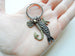 Custom Bronze Hook & Fish Charm Keychain with I Love You Heart Charm & Letter Charm