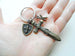 Custom Bronze Sword & Shield Charm Keychain with Letter Charm; Knight, Warrior, Fantasy Keychain