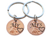 Mr and Mrs Engraved Penny Couples Keychain Set; Anniversary Gift, Couples Keychains