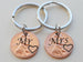 Mr and Mrs Engraved Penny Couples Keychain Set; Anniversary Gift, Couples Keychains