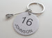 Custom Sports Jersey Number Engraved Disc Keychain with Sport Charm, Graduate Keychain, Team Player Keychain