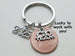 Go Team Charm Layered Over Penny Keychain with 2025 Charm, Employee & Volunteer Appreciation Keychain, Lucky to Work with You!