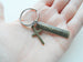 Bronze Cross Charm Keychain with Engraved "Fear Not I am With You" Tag, Religious Christian Keychain