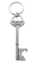 Key Charm Bottle Opener Keychain with Custom Engraving; Couples Anniversary Keychain