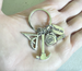 Hammer Charm Keychain with Square Charm, Tape Measure Charm & Thank You Tag Charm