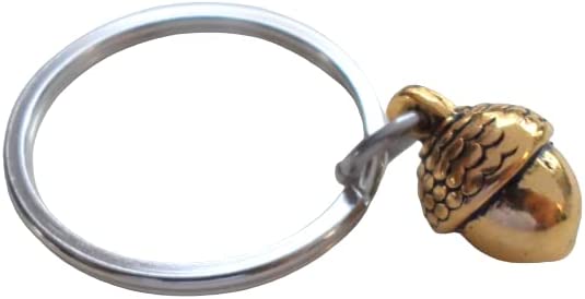 Golden Acorn Keychain - Peter Pan's Kiss; Couples Keychain