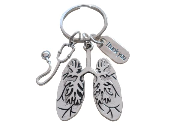 GALPADA Lung Lobe Keychain Nurse Decor Keychain for Keys Key