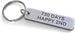 Aluminum Tag Keychain Engraved with "730 Days, Happy 2nd"; 2 Year Anniversary Couples Keychain