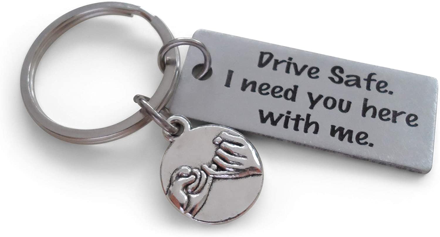  MUUJEE Drive Safe My Love Keychain - Engraved Wooden