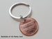 I Love You Heart Charm Layered Over 1988 Penny Keychain; 34 Year Anniversary Gift, Couples Keychain