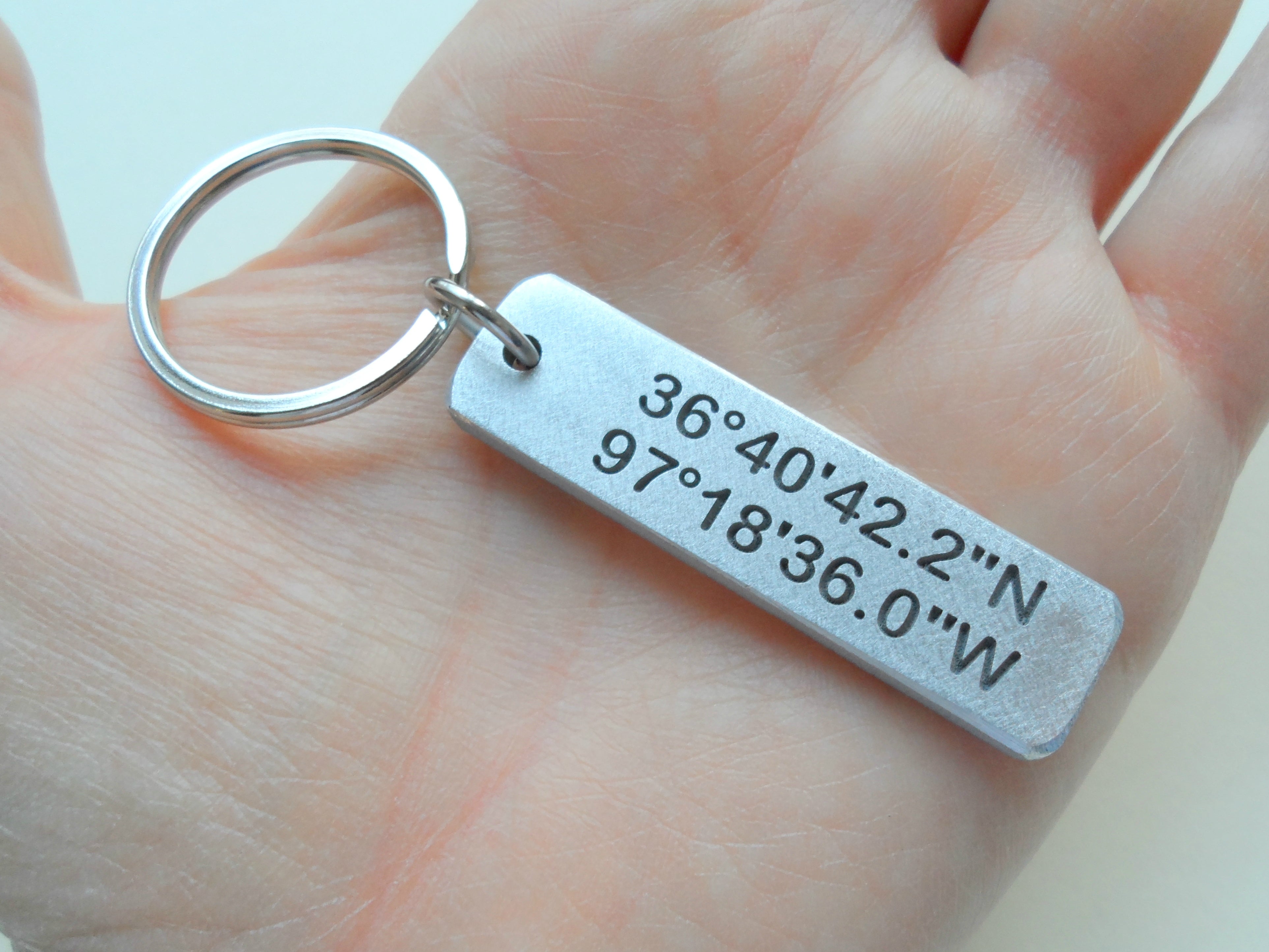 Personalized Leather Keychain, Customized Keychain,custom Leather Key Chain,coordinates  Key Chain Longitude Latitude Keychain,best Gift 
